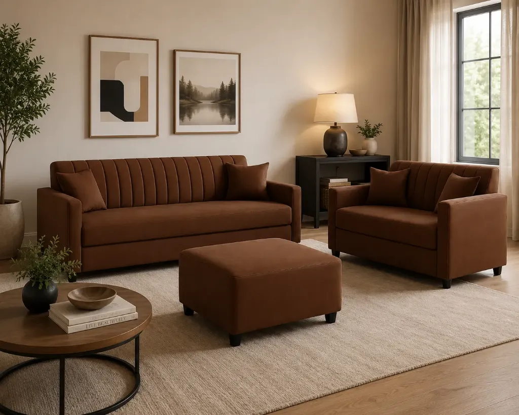 Rivon Seating Premium 3+2 Seater Sofa Set with Ottoman